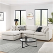 Modway Commix 4-Piece Upholstered Boucle Fabric Sectional Sofa in Ivory