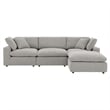 Modway Commix 4-Piece Upholstered Boucle Fabric Sectional Sofa in Light Gray