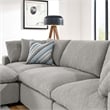 Modway Commix 4-Piece Upholstered Boucle Fabric Sectional Sofa in Light Gray