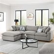 Modway Commix 4-Piece Upholstered Boucle Fabric Sectional Sofa in Light Gray
