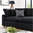 Modway Commix 4-Seater Upholstered Boucle Fabric Sectional Sofa in Black
