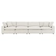 Modway Commix 4-Seater Upholstered Boucle Fabric Sectional Sofa in Ivory