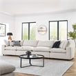 Modway Commix 4-Seater Upholstered Boucle Fabric Sectional Sofa in Ivory