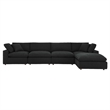 Modway Commix 5-Piece Upholstered Boucle Fabric Sectional Sofa in Black