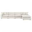 Modway Commix 5-Piece Upholstered Boucle Fabric Sectional Sofa in Ivory