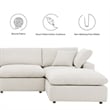 Modway Commix 5-Piece Upholstered Boucle Fabric Sectional Sofa in Ivory