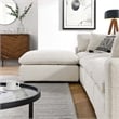 Modway Commix 5-Piece Upholstered Boucle Fabric Sectional Sofa in Ivory