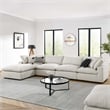 Modway Commix 5-Piece Upholstered Boucle Fabric Sectional Sofa in Ivory