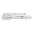 Modway Commix 5-Piece Upholstered Boucle Fabric Sectional Sofa in Ivory