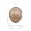 Modway Encase Outdoor Synthetic Rattan Swing Chair in Cappuccino/Beige