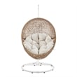 Modway Encase Outdoor Synthetic Rattan Swing Chair in Cappuccino/Beige