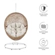 Modway Encase Outdoor Synthetic Rattan Swing Chair in Cappuccino/Beige