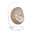 Modway Encase Outdoor Synthetic Rattan Swing Chair in Cappuccino/Beige