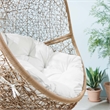 Modway Encase Outdoor Synthetic Rattan Swing Chair in Cappuccino/White