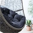 Modway Encase Outdoor Synthetic Rattan Swing Chair in Gray and Navy