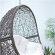 Modway Encase Outdoor Synthetic Rattan Swing Chair in Gray and White