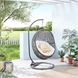 Modway Encase Outdoor Synthetic Rattan Swing Chair in Gray and White
