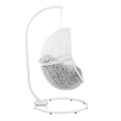 Modway Encase Outdoor Synthetic Rattan Swing Chair in White and Gray