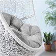 Modway Encase Outdoor Synthetic Rattan Swing Chair in White and Gray