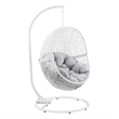 Modway Encase Outdoor Synthetic Rattan Swing Chair in White and Gray