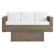 Modway Convene Outdoor 2-Piece Synthetic Rattan Furniture Set in White