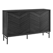 Modway Harper Chevron Wood Sideboard with Adjustable Shelves in Black