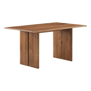 Modway Amistad 60&quot Rectangular Modern Wood Dining Table in Walnut