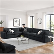 Modway Commix 6-Piece Upholstered Fabric & Wood Sectional Sofa in Black