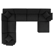 Modway Commix 7-Piece Upholstered Boucle Fabric Sectional Sofa in Black