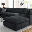 Modway Commix 7-Piece Upholstered Boucle Fabric Sectional Sofa in Black