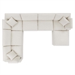Modway Commix 7-Piece Upholstered Boucle Fabric Sectional Sofa in Ivory