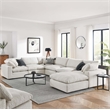 Modway Commix 7-Piece Upholstered Boucle Fabric Sectional Sofa in Ivory