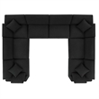 Modway Commix 8-Piece Upholstered Boucle Fabric Sectional Sofa in Black
