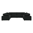Modway Commix 8-Piece Upholstered Boucle Fabric Sectional Sofa in Black