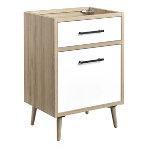 Modway Maverick 24&quot Wood Bathroom Vanity Cabinet in Oak and White