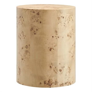 Modway Cosmos 16&quot Round Modern Burl Wood Side Table in Natural