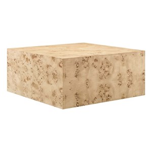 Modway Cosmos 36&quot Square Modern Burl Wood Coffee Table in Natural