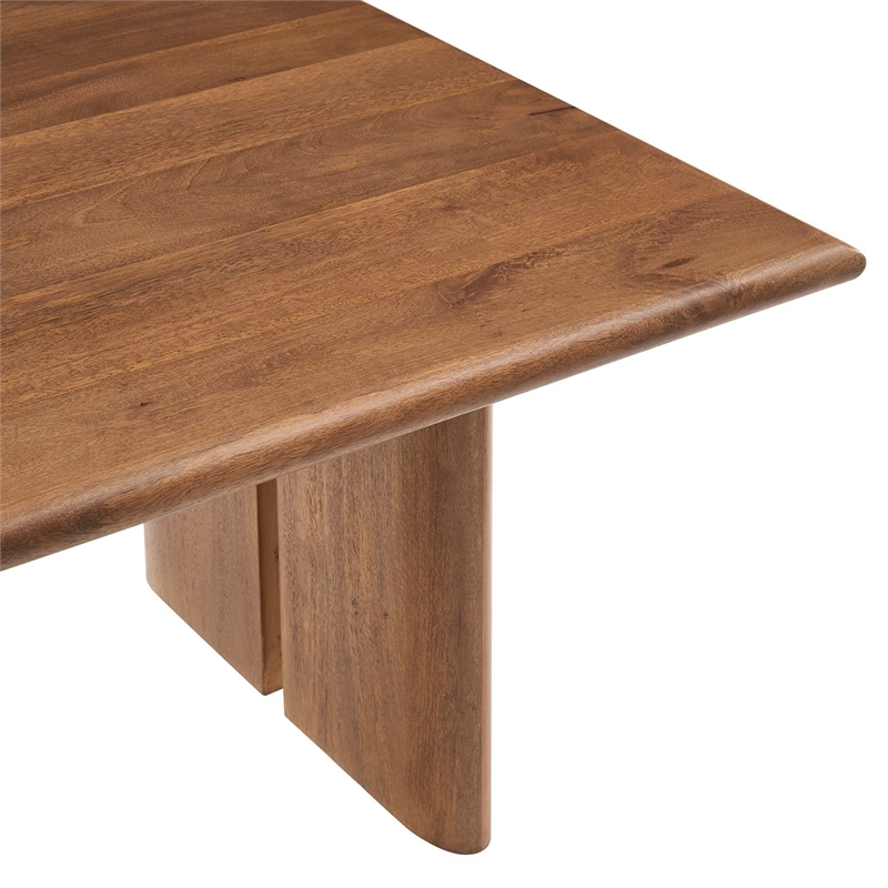 Modway Amistad Modern Wood Coffee Table with Adjustable Foot Pads in Walnut