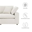 Modway Commix 8-Piece Upholstered Boucle Fabric Sectional Sofa in Ivory