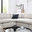 Modway Commix 8-Piece Upholstered Boucle Fabric Sectional Sofa in Ivory