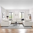 Modway Commix 8-Piece Upholstered Boucle Fabric Sectional Sofa in Ivory