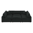 Modway Commix 6-Piece Upholstered Wood & Fabric Sectional Sofa in Black
