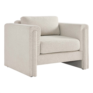 Modway Visible Upholstered Modern Polyester Fabric Armchair in Ivory