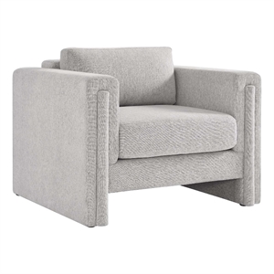 Modway Visible Upholstered Modern Polyester Fabric Armchair in Light Gray