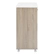 Modway Wood Culinary Kitchen Cart with Towel Bar in Oak/White