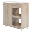 Modway Wood Culinary Kitchen Cart with Towel Bar in Oak/White