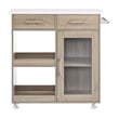 Modway Wood Culinary Kitchen Cart with Towel Bar in Oak/White