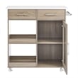 Modway Wood Culinary Kitchen Cart with Towel Bar in Oak/White