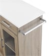 Modway Wood Culinary Kitchen Cart with Towel Bar in Oak/White