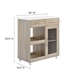 Modway Wood Culinary Kitchen Cart with Towel Bar in Oak/White